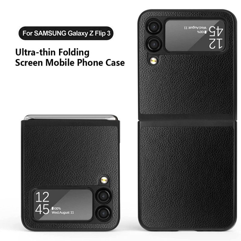 Cover Samsung Galaxy Z Flip 3 5G Flip Cover Litchi-læderstil 2 Stk