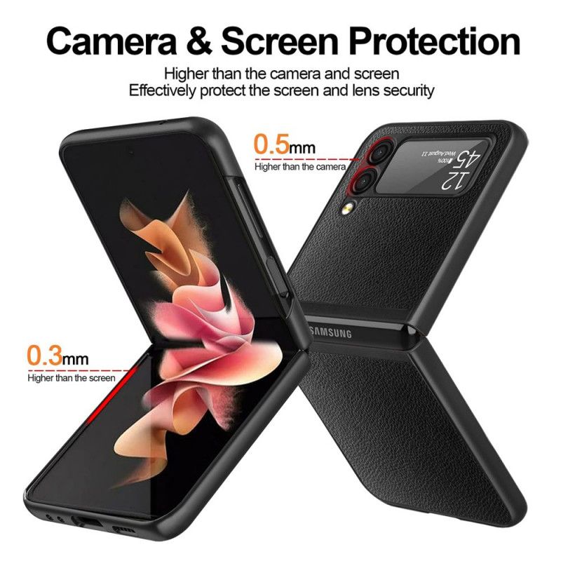 Cover Samsung Galaxy Z Flip 3 5G Flip Cover Litchi-læderstil 2 Stk