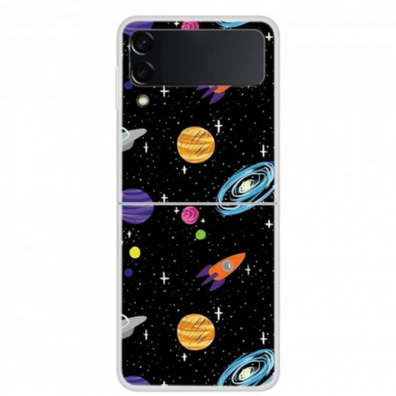 Cover Samsung Galaxy Z Flip 3 5G Flip Cover Planet Galaxy