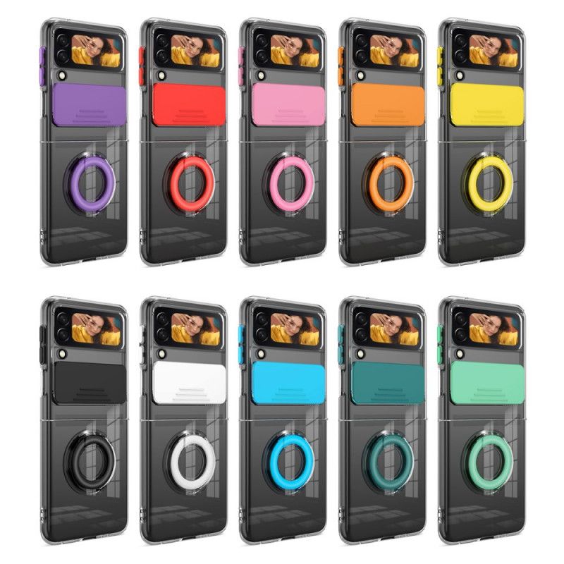 Cover Samsung Galaxy Z Flip 3 5G Flip Cover Ring- Og Fotomoduldæksel