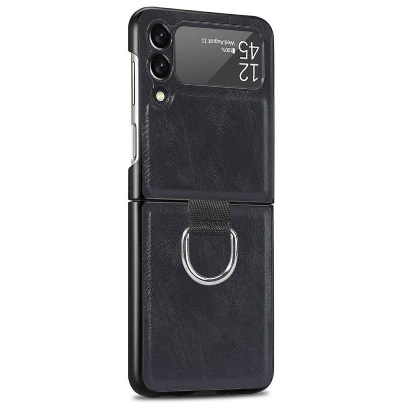 Cover Samsung Galaxy Z Flip 3 5G Flip Cover Vintage Læderstil Med Ring