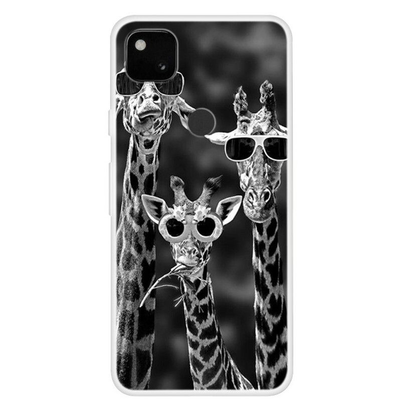 Cover Google Pixel 4a Bebrillede Giraffer