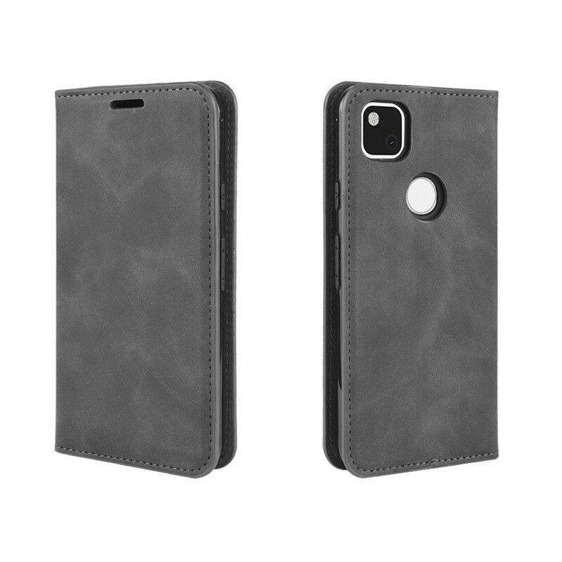 Cover Google Pixel 4a Flip Cover Blødt Silkelædereffekt