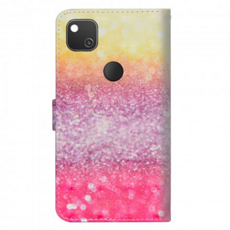 Flip Cover Google Pixel 4a Magenta Glitter Gradient