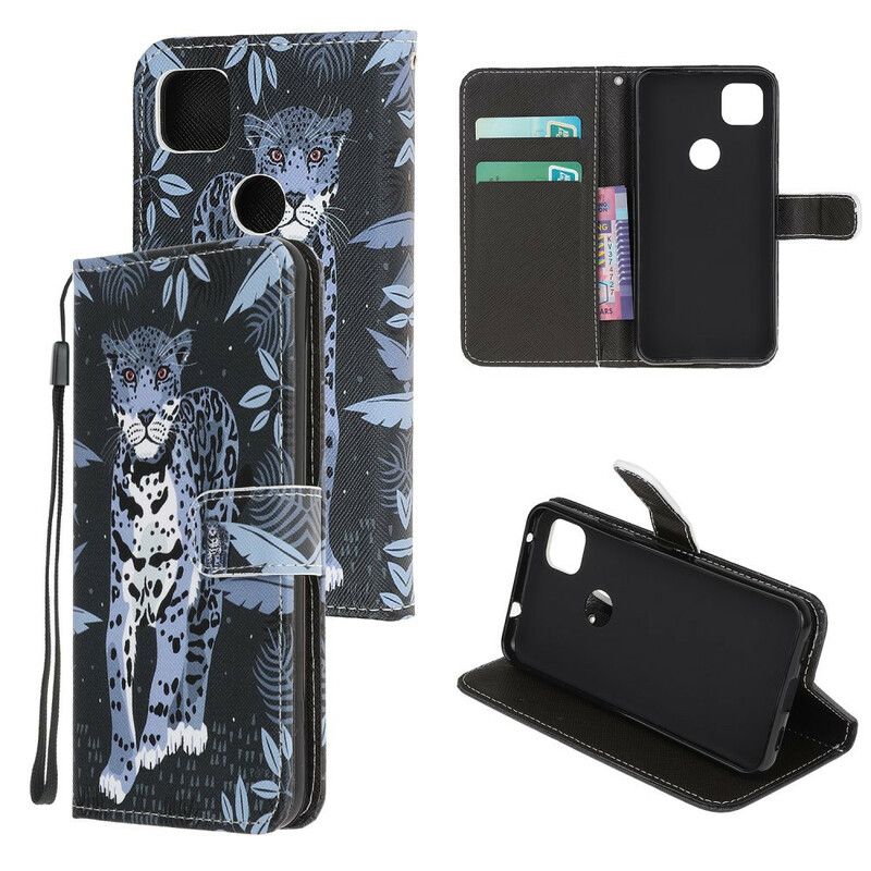 Flip Cover Google Pixel 4a Med Snor Thong Leopard