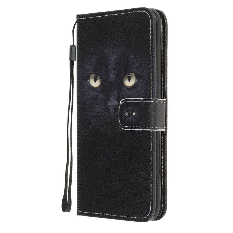 Flip Cover Honor 9X Lite Med Snor Thong Black Cat Eyes