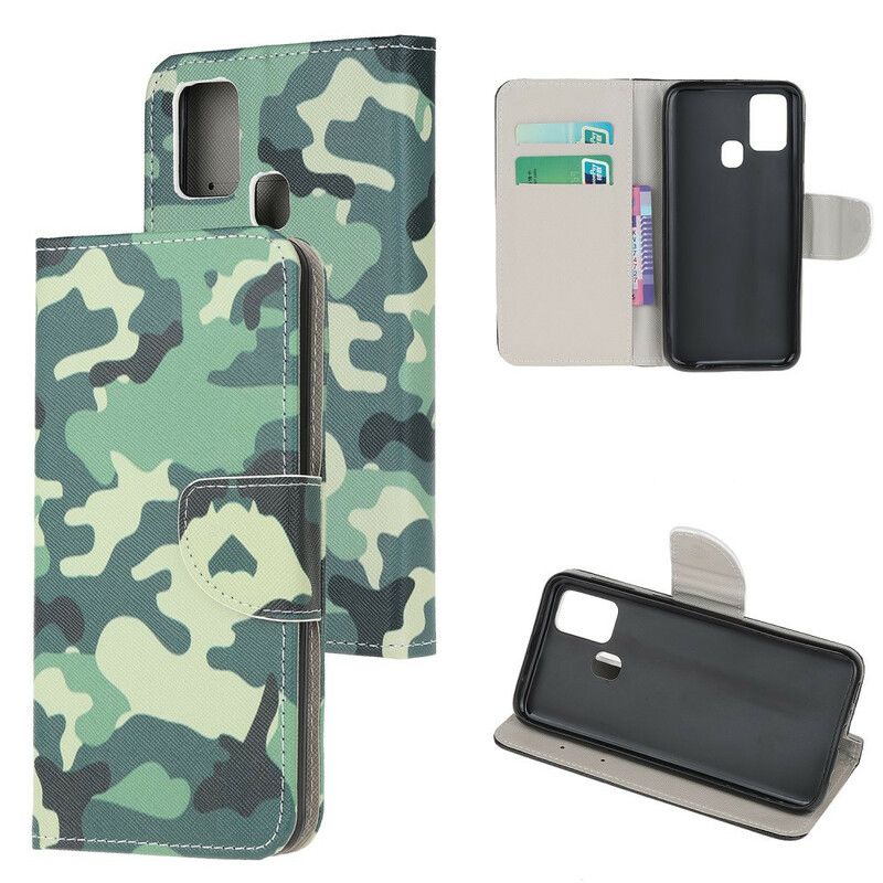 Læder Cover Honor 9X Lite Militær Camouflage