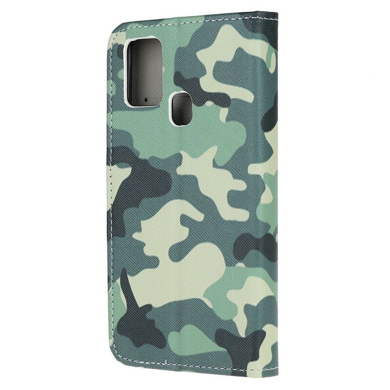 Læder Cover Honor 9X Lite Militær Camouflage