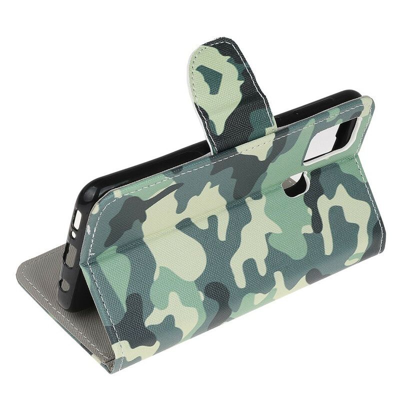 Læder Cover Honor 9X Lite Militær Camouflage