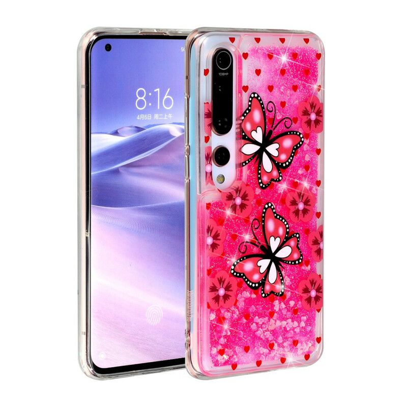 Cover Xiaomi Mi 10 / 10 Pro Sommerfugle Pailletter