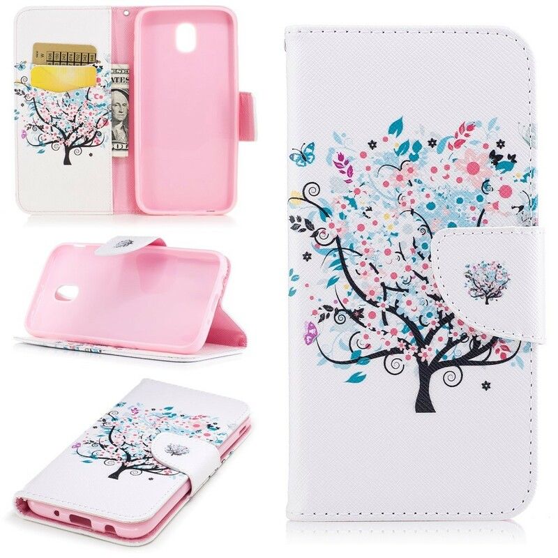 Flip Cover Samsung Galaxy J3 2017 Blomstret Træ