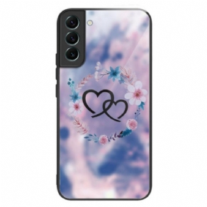 Cover Samsung Galaxy S24 5g Hjerter Og Blomster Af Hærdet Glas