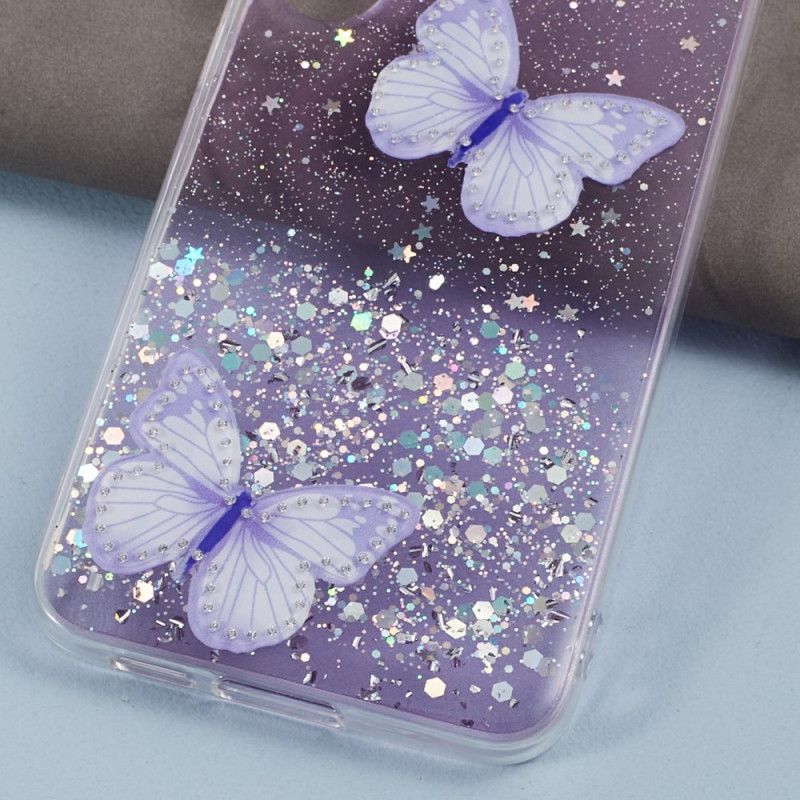 Cover Samsung Galaxy S24 5g Telefon Etui Glitter Sommerfugle