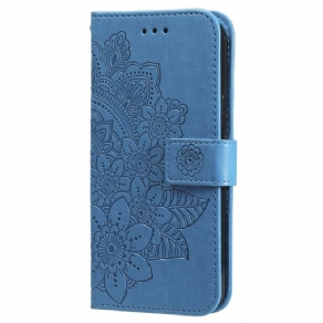 Flip Cover Samsung Galaxy S24 5g Blomstermandala Med Snor