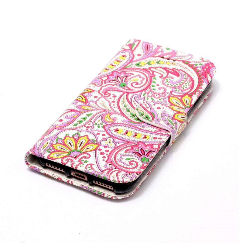 Flip Cover Samsung Galaxy S24 5g Lyserødt Blomstermønster Med Rem