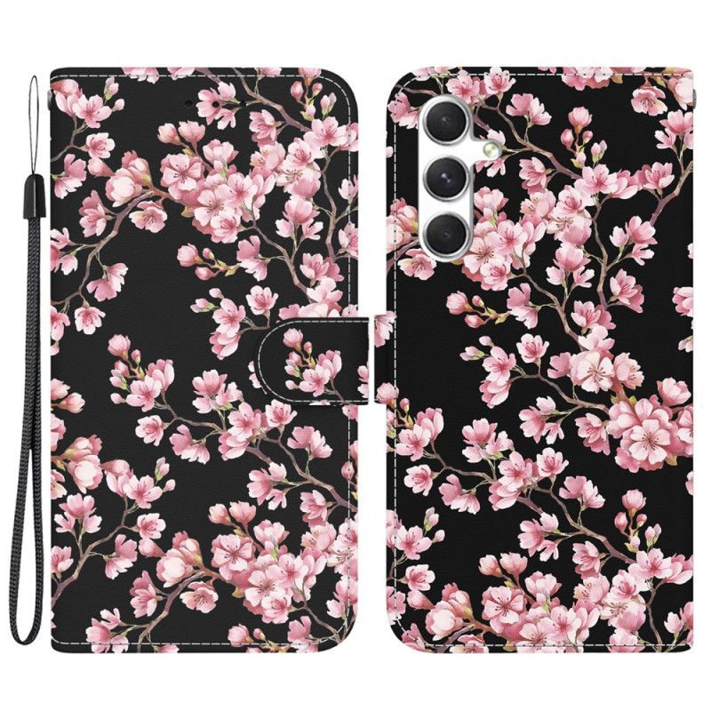 Flip Cover Samsung Galaxy S24 5g Omspændte Blommeblomster