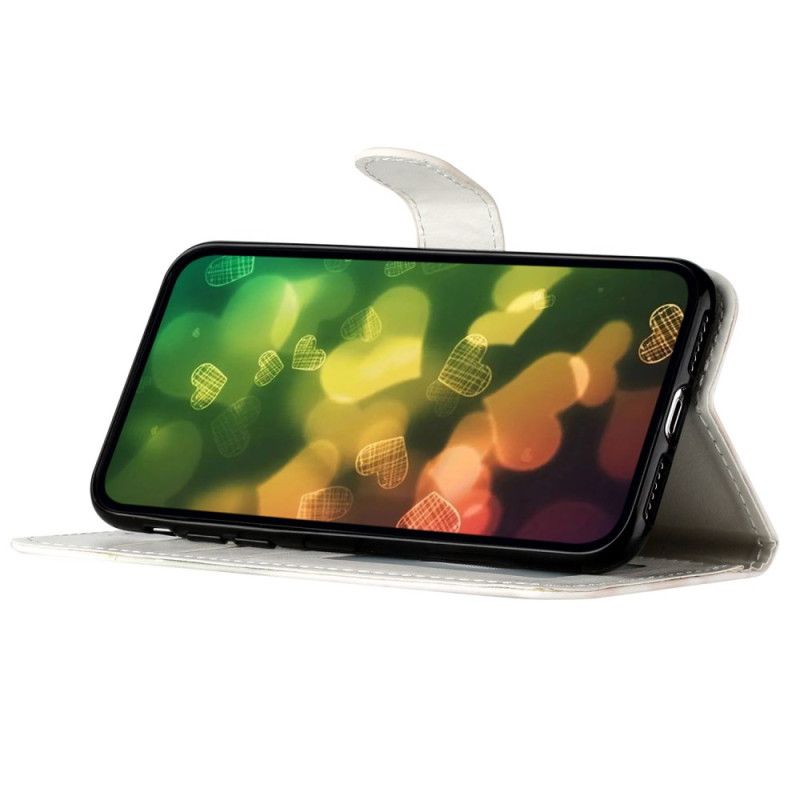 Flip Cover Til Samsung Galaxy S24 5g Blå Sommerfugl Med Rem