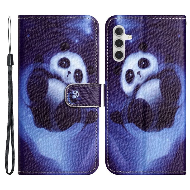 Flip Cover Til Samsung Galaxy S24 5g Panda Space Med Rem