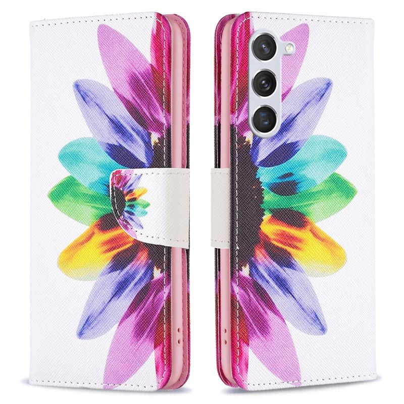 Læder Cover Samsung Galaxy S24 5g Akvarelblomst