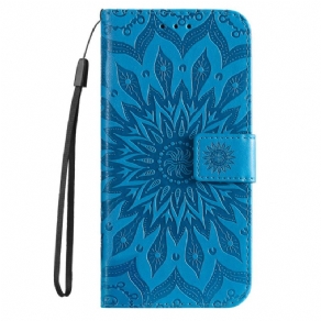 Læder Cover Samsung Galaxy S24 5g Telefon Etui Fremragende Mandala Med Rem