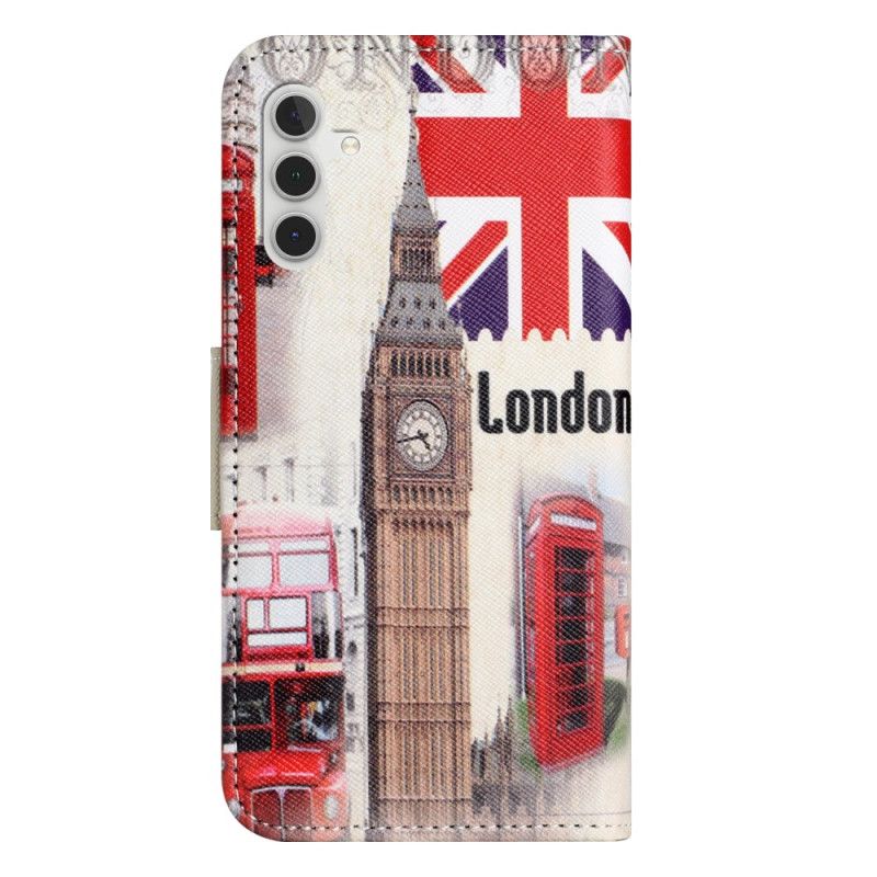 Læder Cover Samsung Galaxy S24 5g Telefon Etui London Livet I Lanière