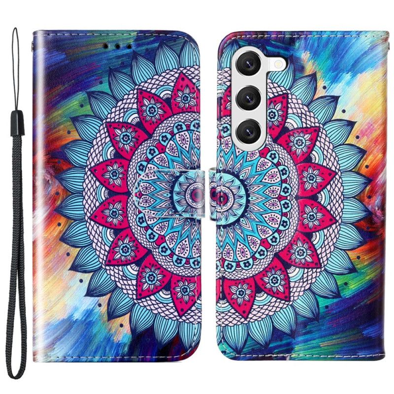 Læder Cover Samsung Galaxy S24 5g Telefon Etui Mandala Remmønster