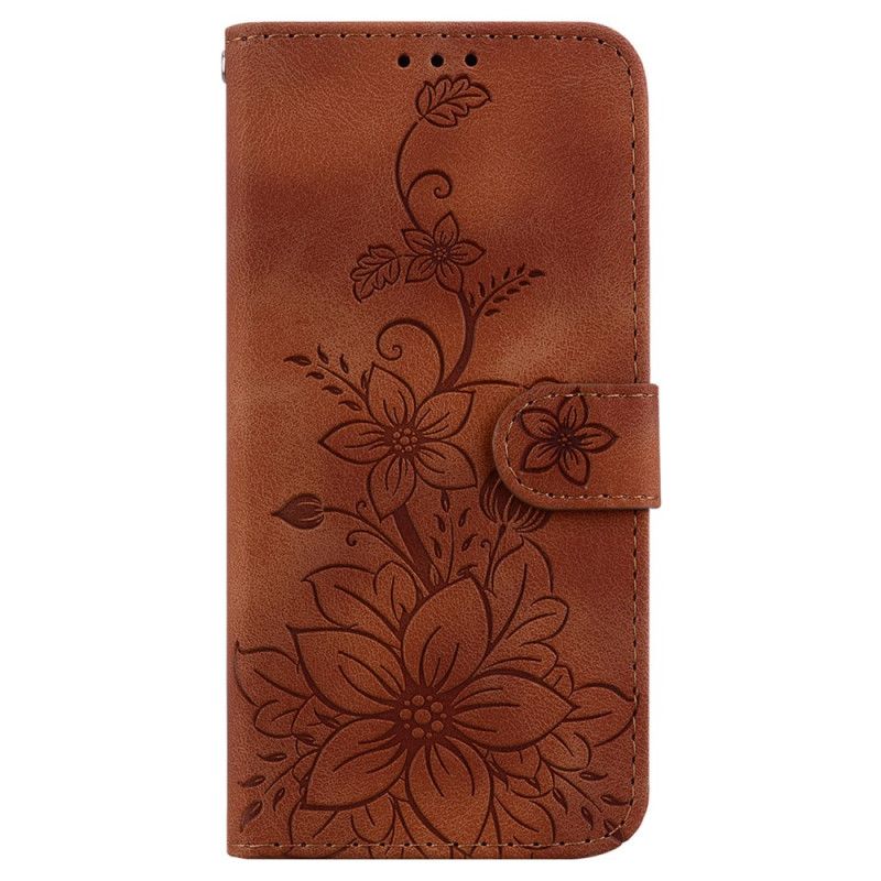 Læder Cover Samsung Galaxy S24 5g Telefon Etui Rem Blomster