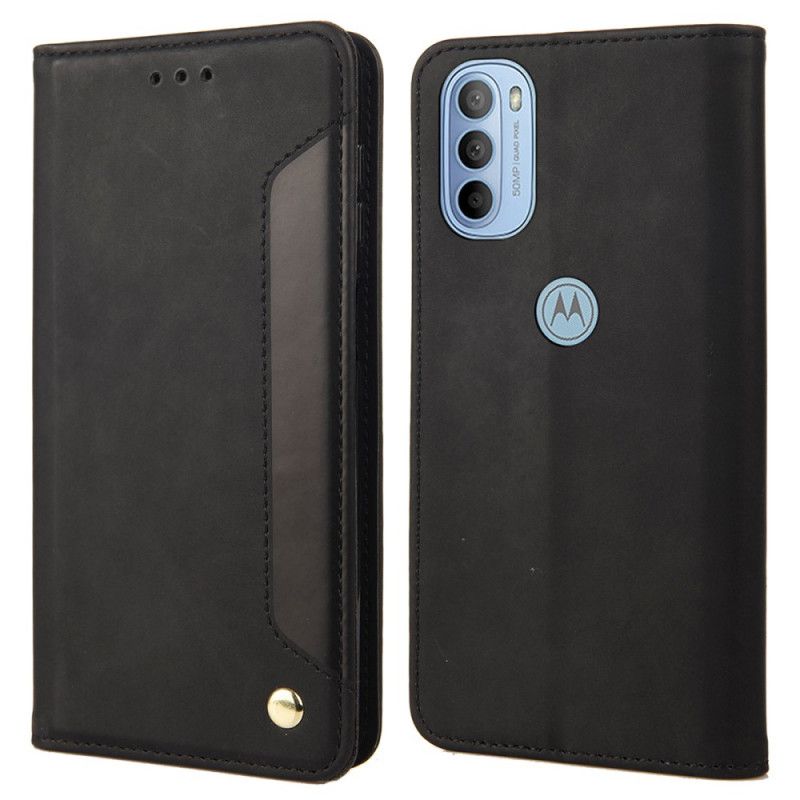 Cover Moto G51 5G Flip Cover Tofarvet Business Lædereffekt