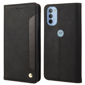 Cover Moto G51 5G Flip Cover Tofarvet Business Lædereffekt