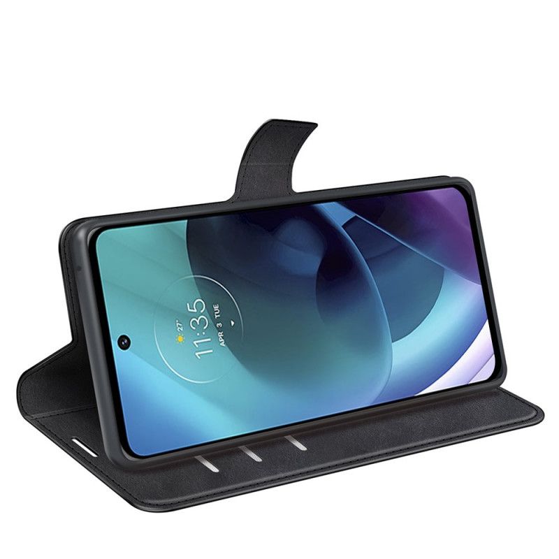 Flip Cover Moto G51 5G Ekstrem Slank Lædereffekt