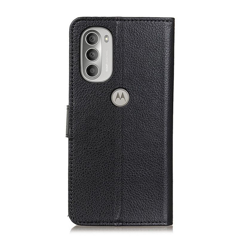 Flip Cover Moto G51 5G Traditionelt Litchi