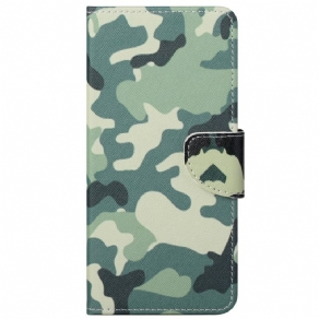 Læder Cover Moto G51 5G Militær Camouflage