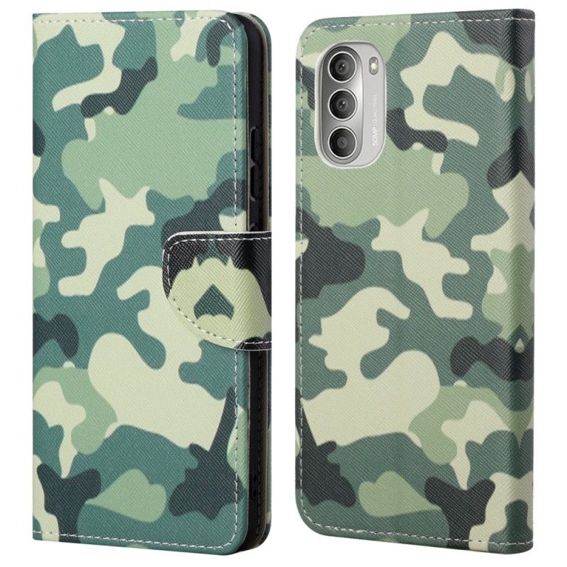 Læder Cover Moto G51 5G Militær Camouflage