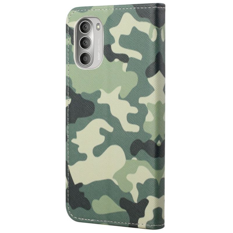 Læder Cover Moto G51 5G Militær Camouflage