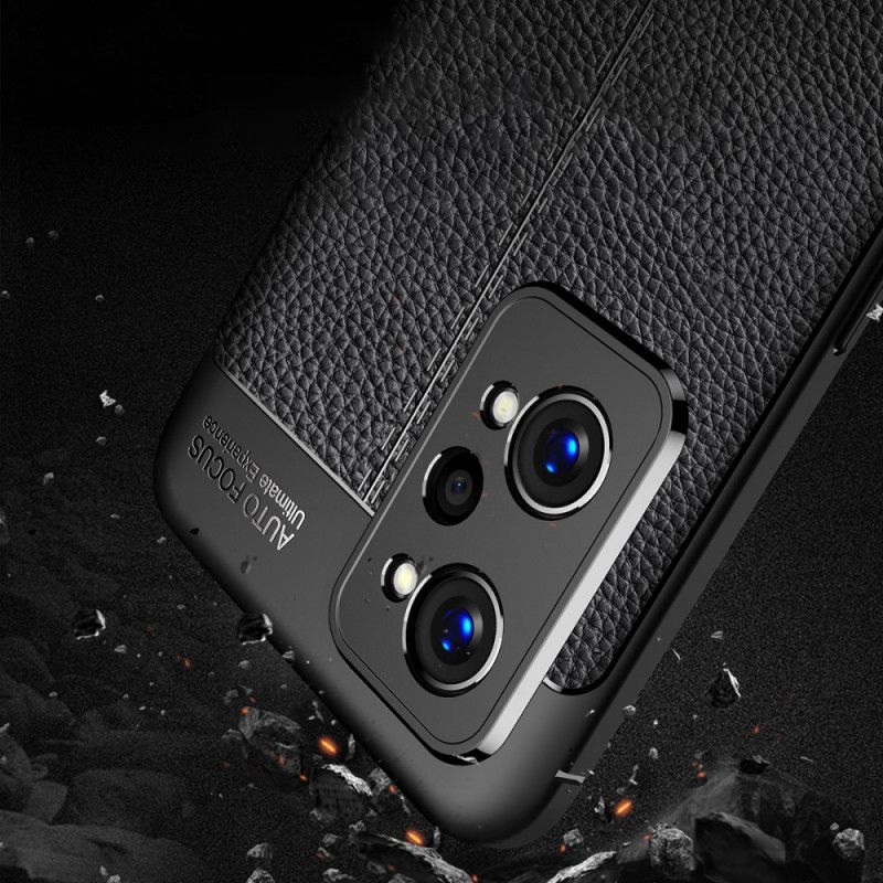 Cover Realme GT Neo 3T / Neo 2 Dobbelt Linje Litchi Lædereffekt