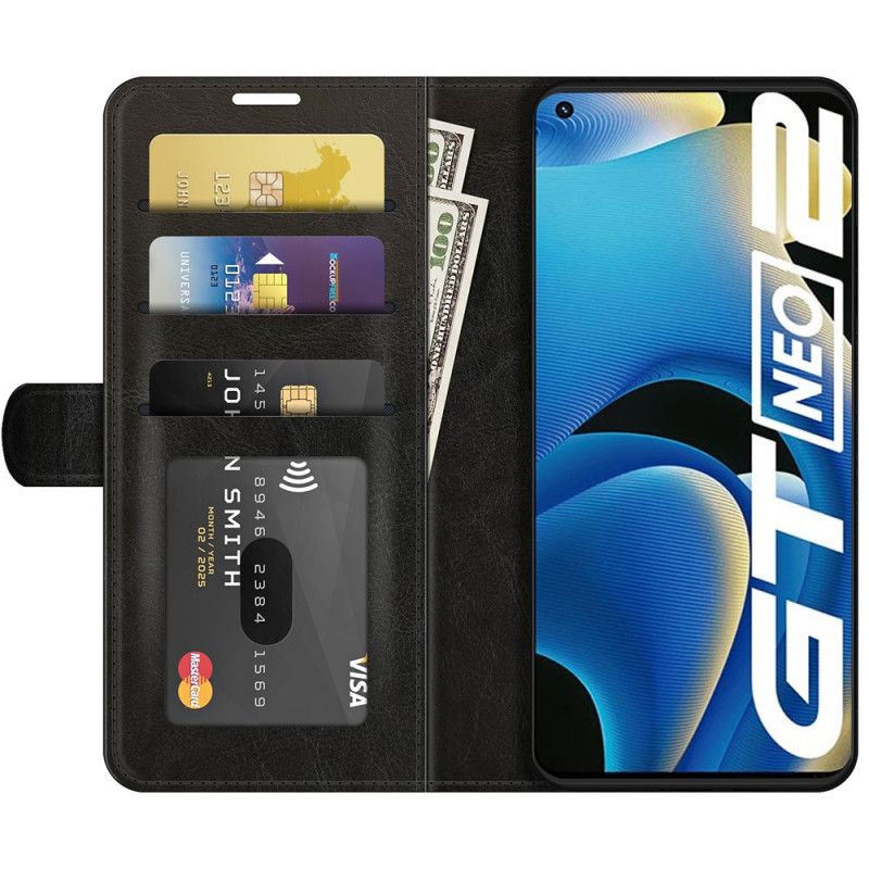 Flip Cover Realme GT Neo 3T / Neo 2 Design Lædereffekt