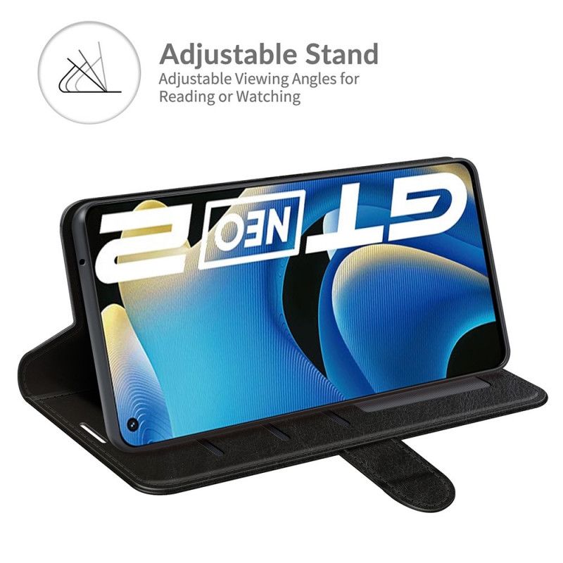 Flip Cover Realme GT Neo 3T / Neo 2 Design Lædereffekt