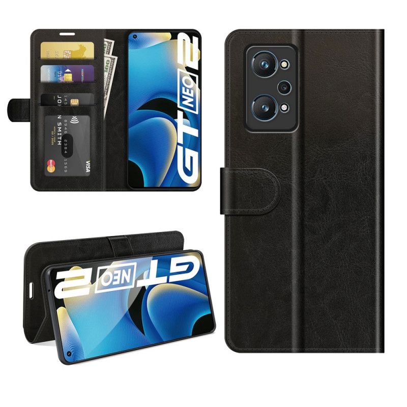 Flip Cover Realme GT Neo 3T / Neo 2 Design Lædereffekt