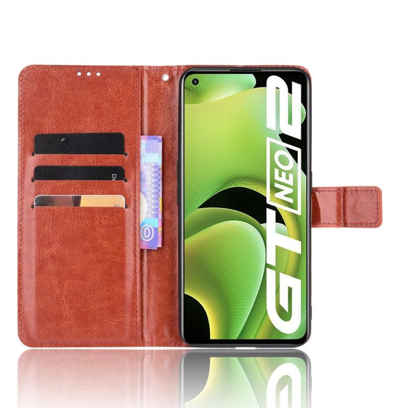 Flip Cover Realme GT Neo 3T / Neo 2 Flashy Imiteret Læder