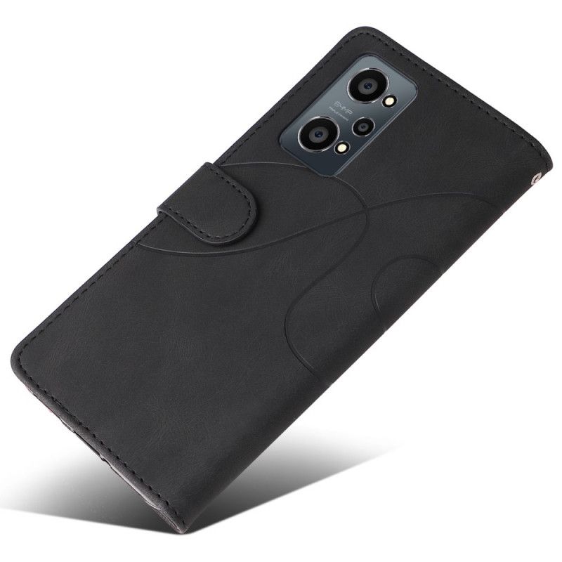 Flip Cover Realme GT Neo 3T / Neo 2 Signatur Tofarvet Imiteret Læder