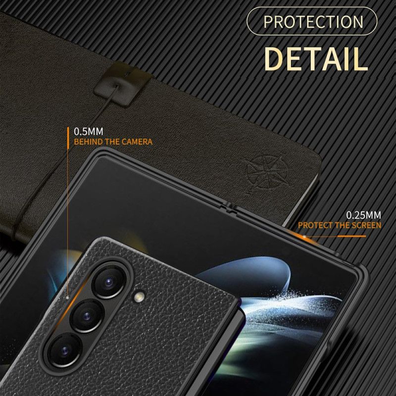 Cover Samsung Galaxy Z Fold 6 Litchi Imiteret Læder