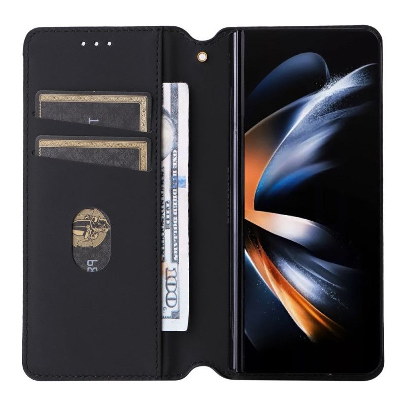 Læder Cover Samsung Galaxy Z Fold 6 Diamantmønster