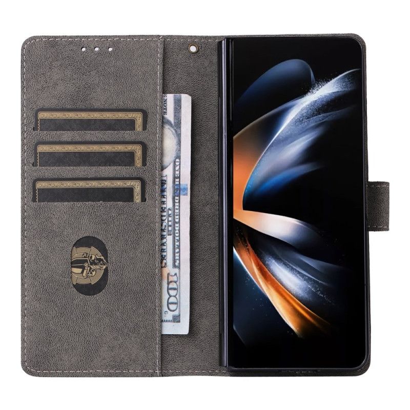 Læder Cover Samsung Galaxy Z Fold 6 Rfid-blokering Og Snor