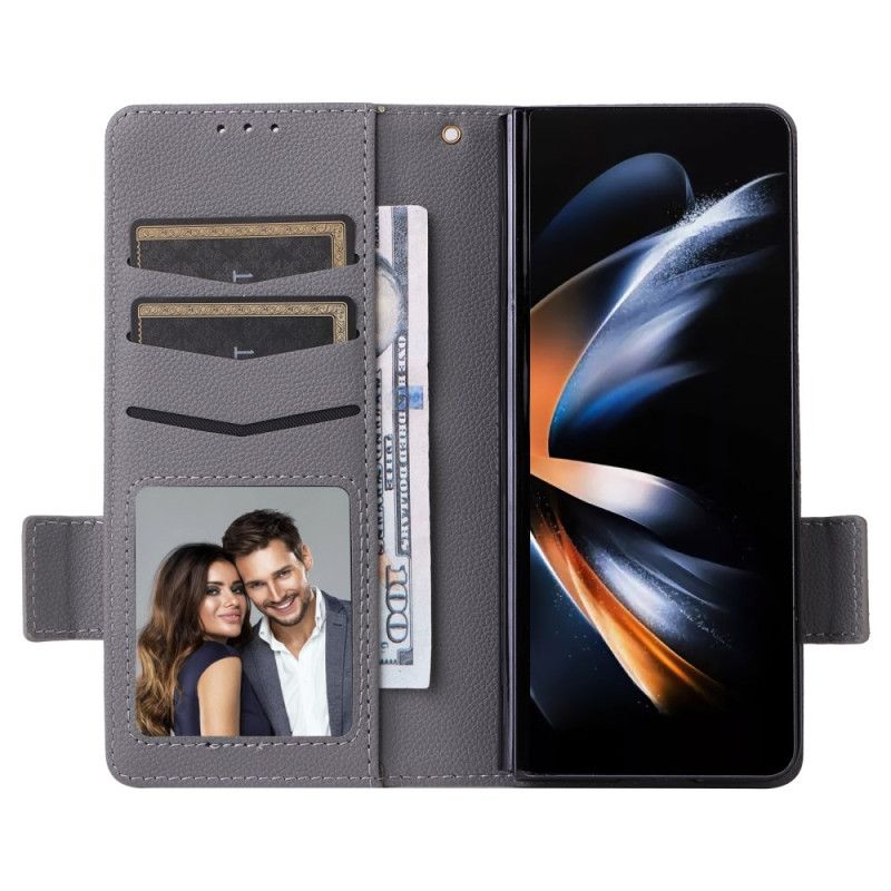 Læder Cover Samsung Galaxy Z Fold 6 Telefon Etui Dobbeltspænde Og Rem