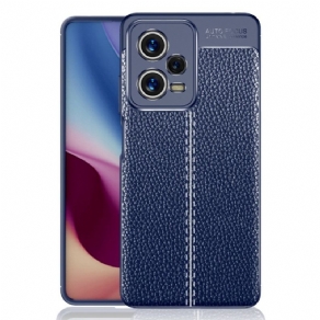 Cover Xiaomi Redmi Note 12 Pro Dobbelt Linje Litchi Læder Effekt