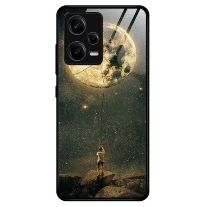 Cover Xiaomi Redmi Note 12 Pro Moon Man Hærdet Glas