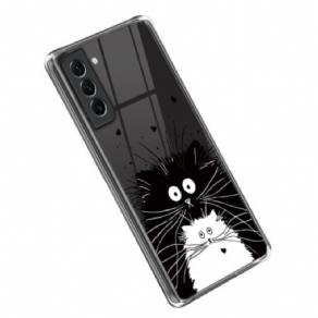 Cover Samsung Galaxy S23 5G Gennemsigtig Hvid Kat Sort Kat