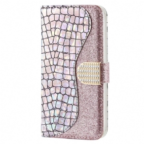 Flip Cover Samsung Galaxy S23 5G Krokodille Diamanter