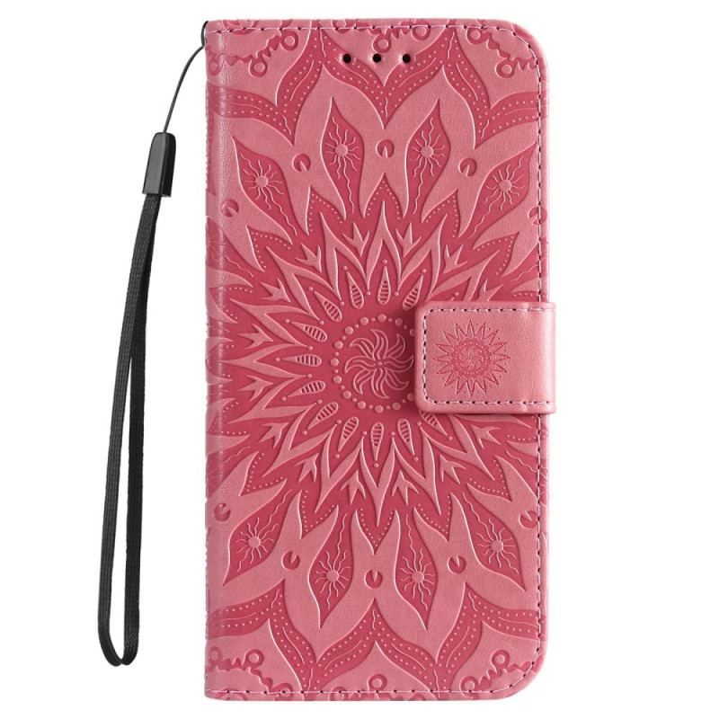 Flip Cover Samsung Galaxy S23 5G Mandala Sun Med Snor