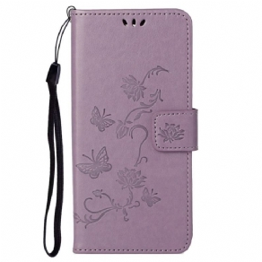 Flip Cover Samsung Galaxy S23 5G Sommerfugle Og Blomster